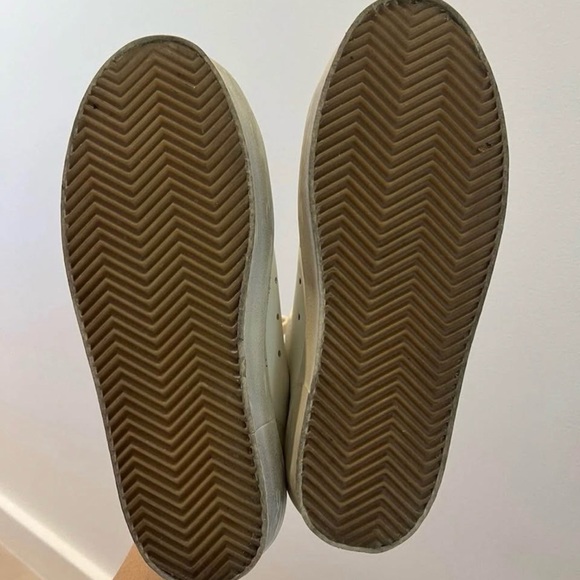 Golden Goose White and Gold Platform Sneakers - Picture 7 of 9